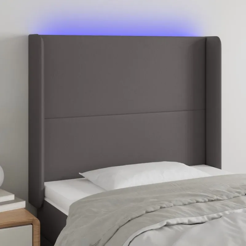 Galvūgalis su LED, pilkos spalvos, 93x16x118/128 cm