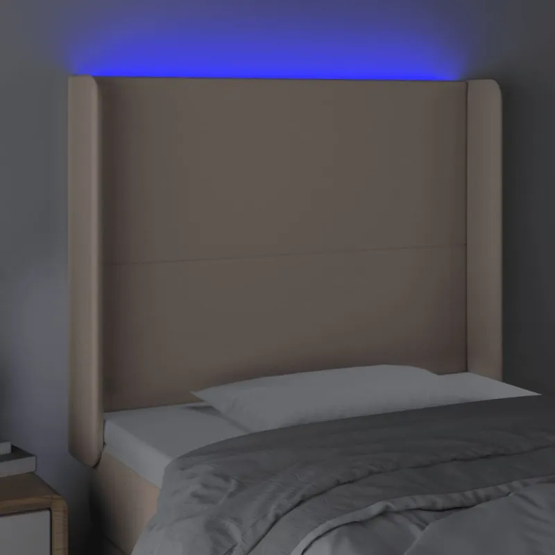 Galvūgalis su LED, kapučino spalvos, 93x16x118/128cm