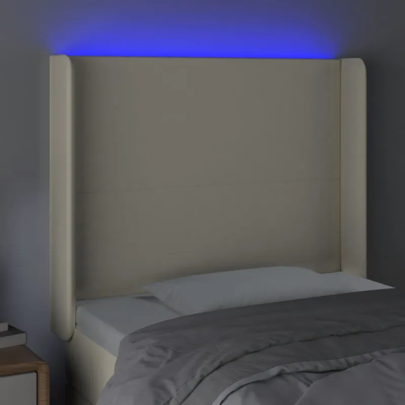 Galvūgalis su LED, kreminės spalvos, 103x16x118/128 cm