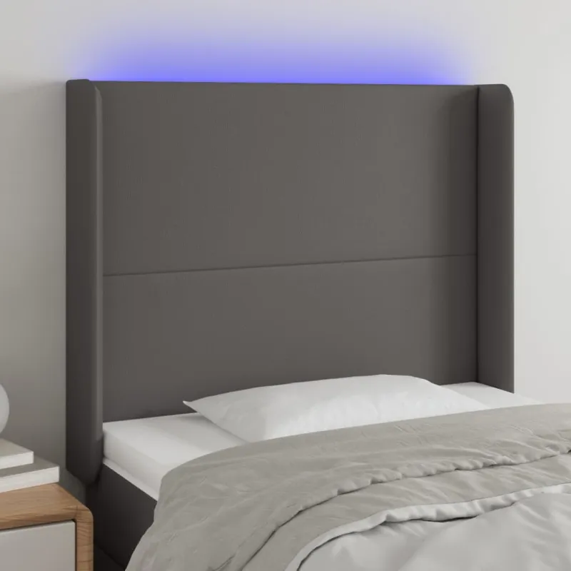 Galvūgalis su LED, pilkos spalvos, 103x16x118/128 cm