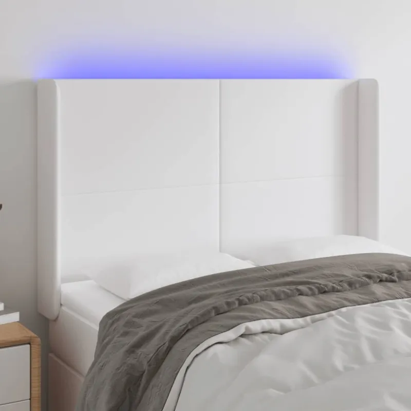 Galvūgalis su LED, baltos spalvos, 147x16x118/128 cm
