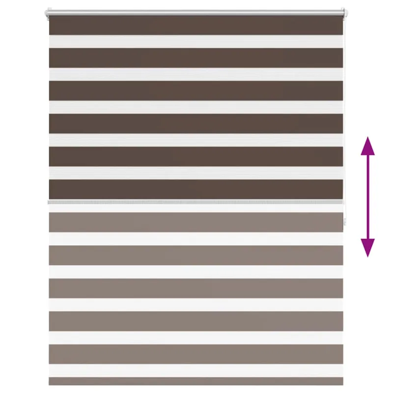 Zebra žaliuzė, 120,9x175 cm, audinys, plotis 116,7 cm, kavos spalvos