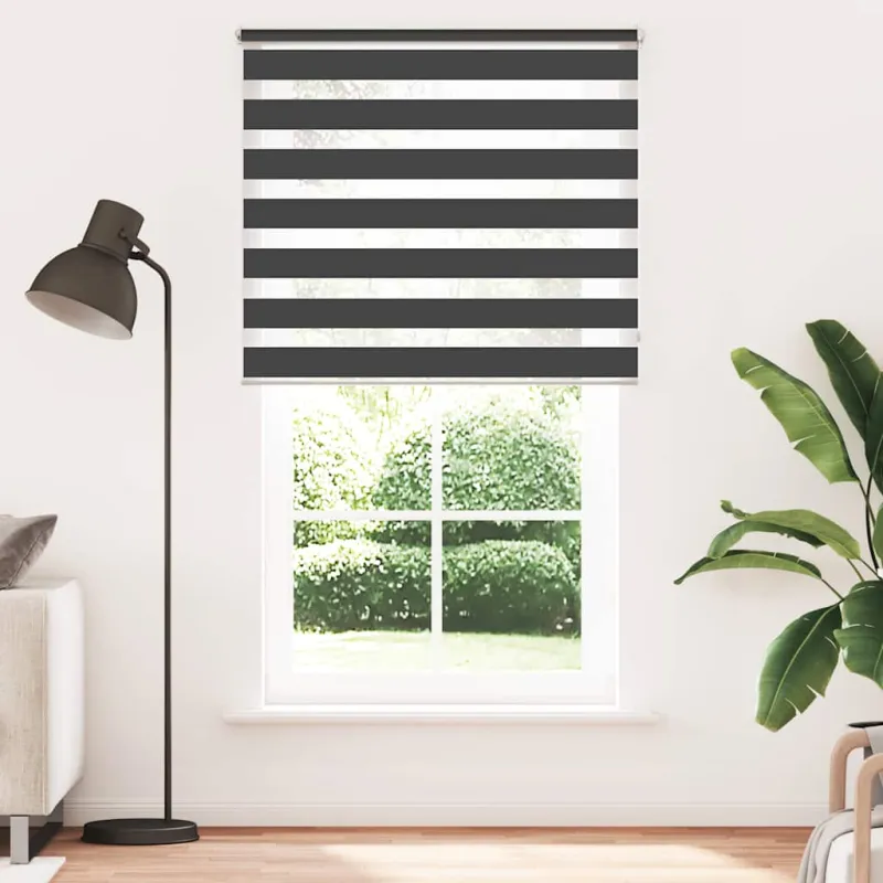Zebra žaliuzė, 120,9x230 cm, audinys, plotis 116,7 cm, juodos spalvos