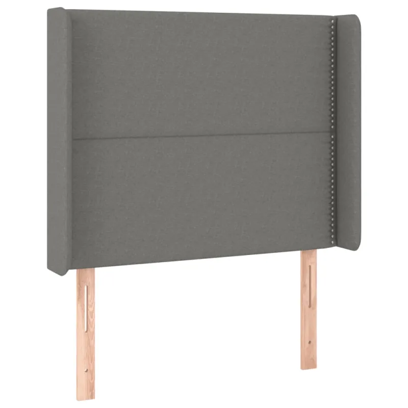 Galvūgalis su LED, tamsiai pilkas, 93x16x118/128cm, audinys