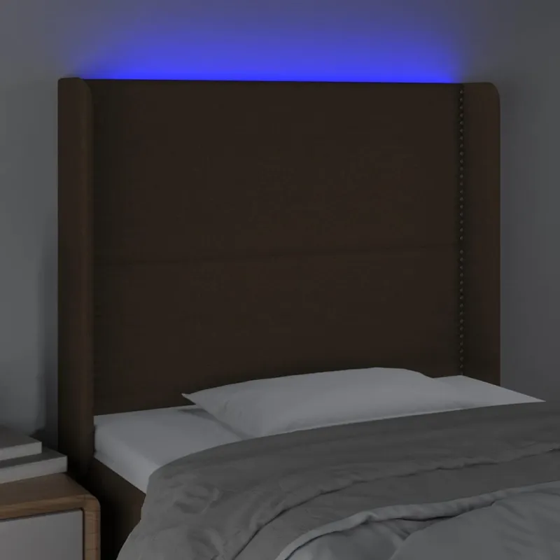 Galvūgalis su LED, tamsiai rudos spalvos, 103x16x118/128cm