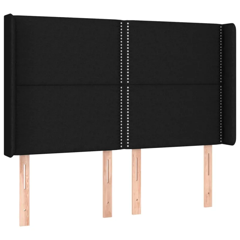 Galvūgalis su LED, juodos spalvos, 147x16x118/128cm, audinys