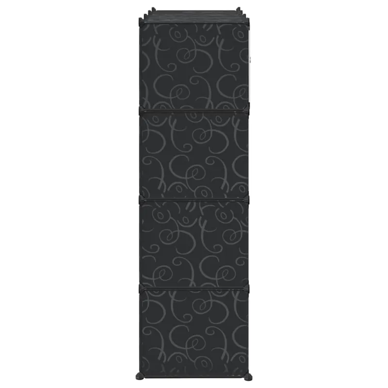 Modulinė spinta, 9 skyrių, juoda/balta, 109x36,5x143 cm