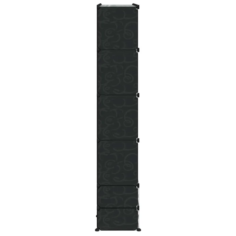 Modulinė spinta su 18 skyrių, juoda/balta, 37x146x180,5cm