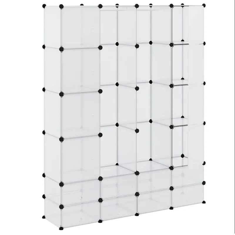 Modulinė spinta, 18 skyrių, balta 37 x 146 x 180,5 cm