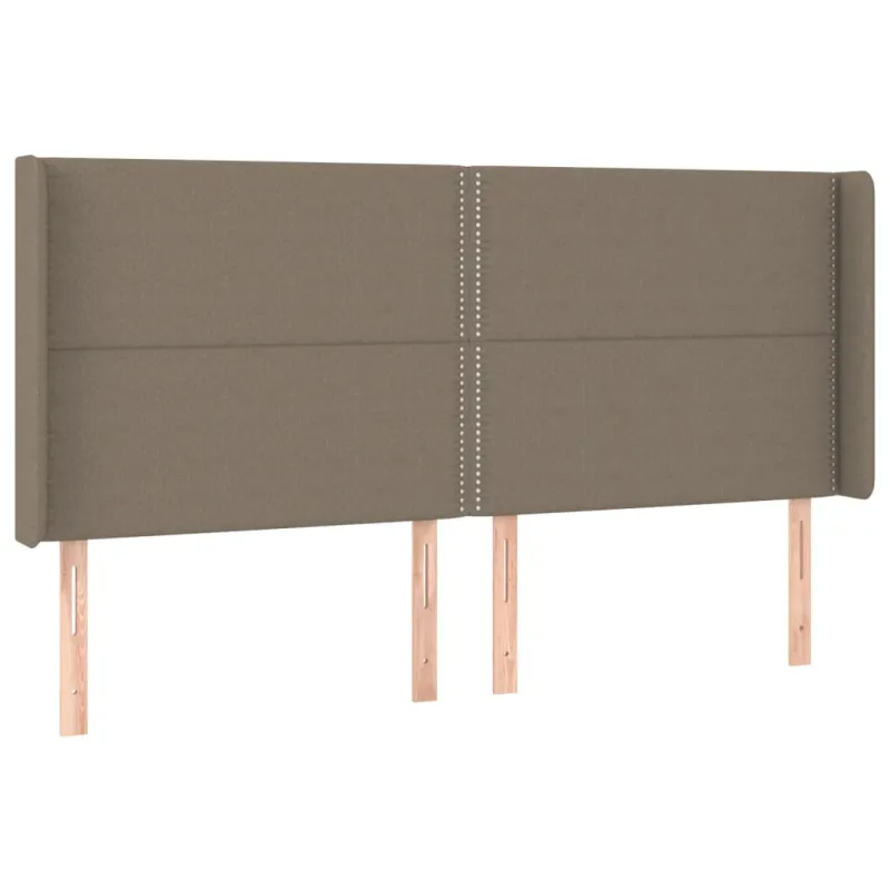Galvūgalis su LED, taupe spalvos, 203x16x118/128cm, audinys