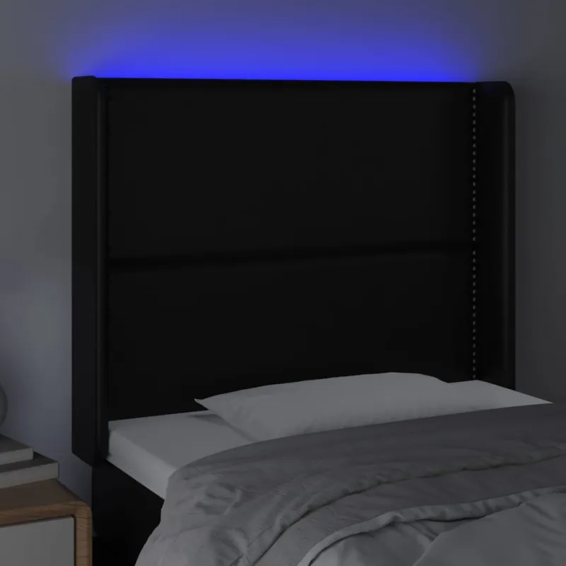 Galvūgalis su LED, juodos spalvos, 103x16x118/128 cm