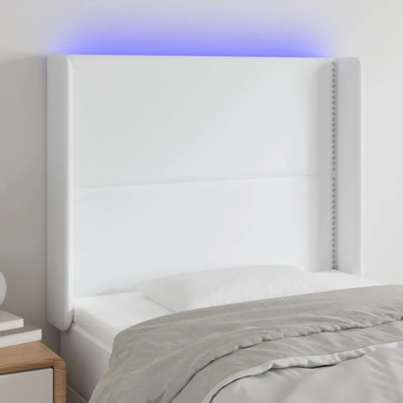 Galvūgalis su LED, baltos spalvos, 103x16x118/128 cm