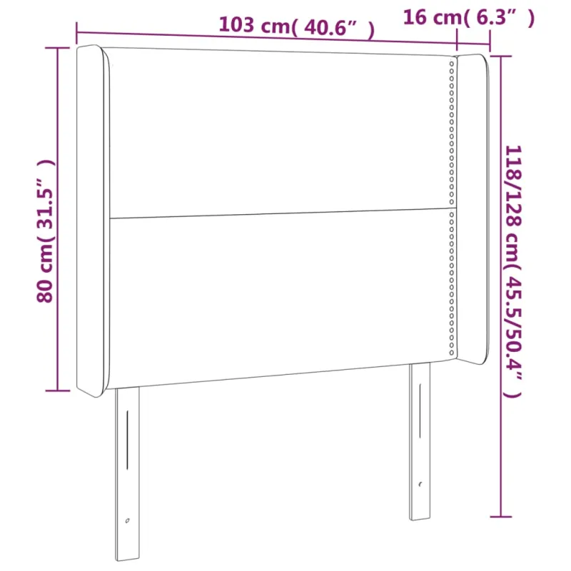 Galvūgalis su LED, pilkos spalvos, 103x16x118/128 cm