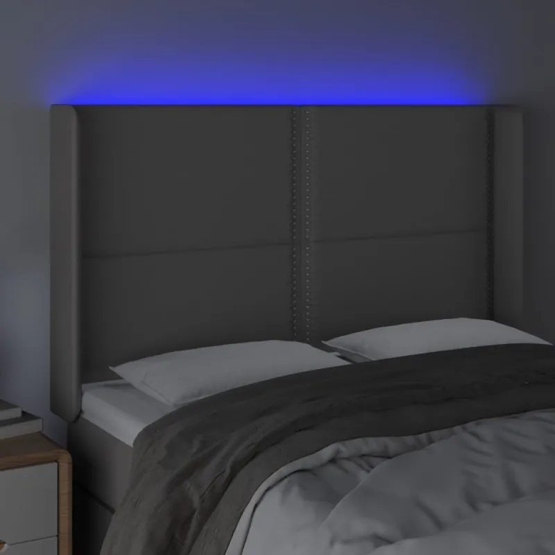 Galvūgalis su LED, pilkos spalvos, 147x16x118/128 cm