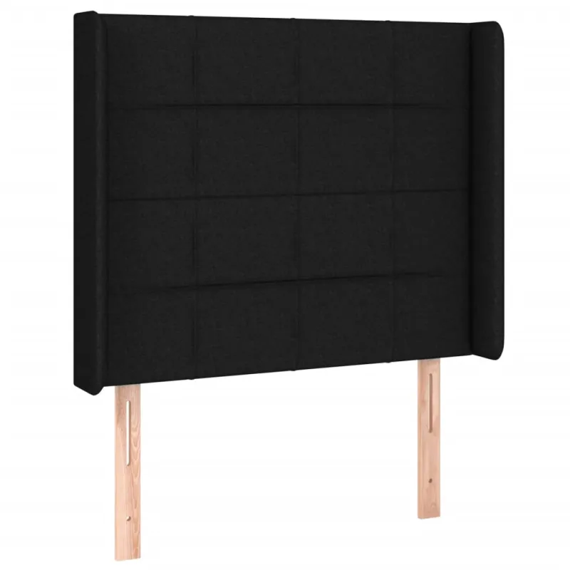 Galvūgalis su LED, juodos spalvos, 93x16x118/128cm, audinys