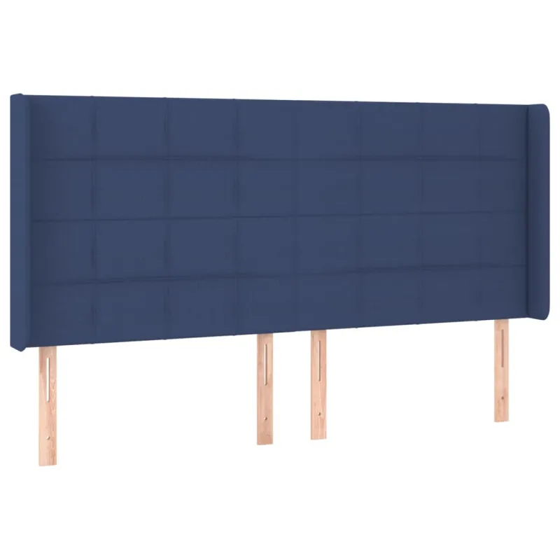 Galvūgalis su LED, mėlynos spalvos, 163x16x118/128cm, audinys