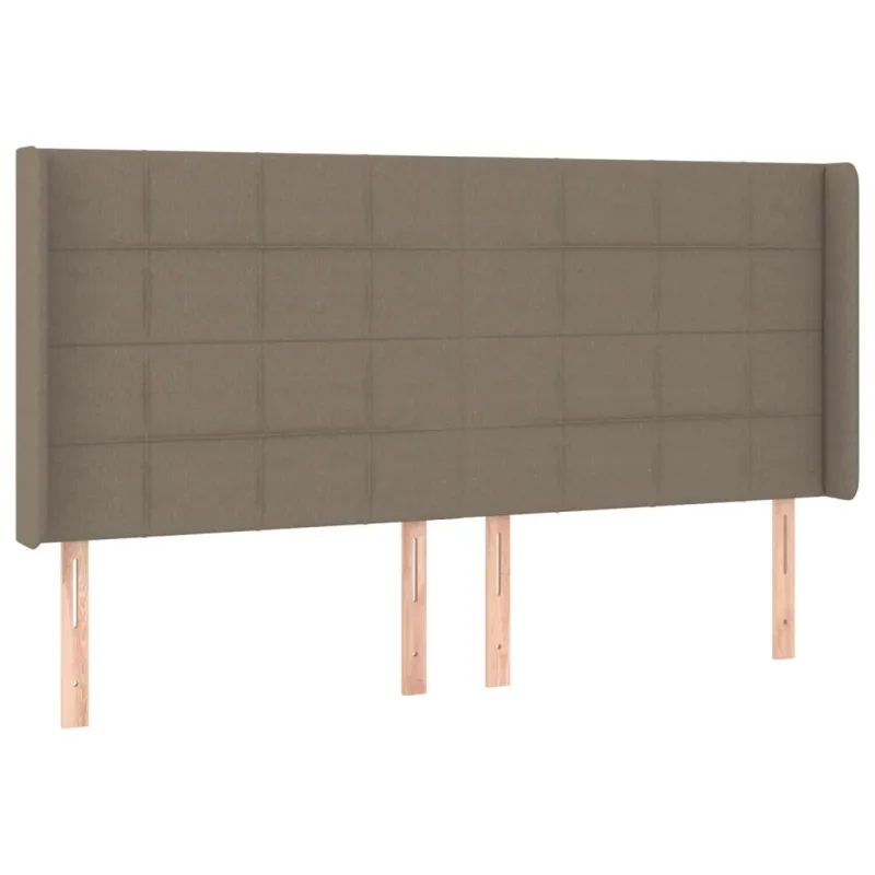 Galvūgalis su LED, taupe spalvos, 183x16x118/128cm, audinys