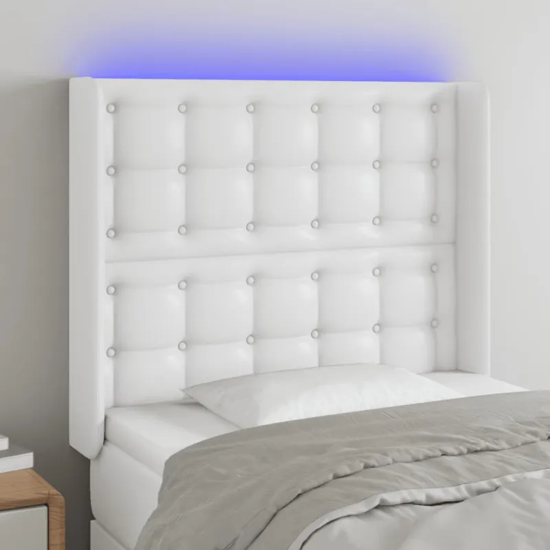 Galvūgalis su LED, baltos spalvos, 83x16x118/128 cm