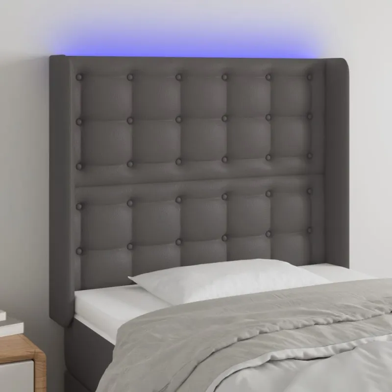 Galvūgalis su LED, pilkos spalvos, 83x16x118/128 cm