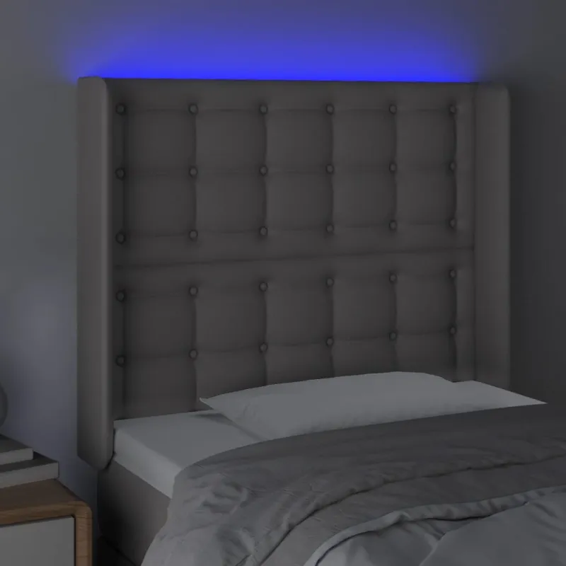 Galvūgalis su LED, pilkos spalvos, 83x16x118/128 cm