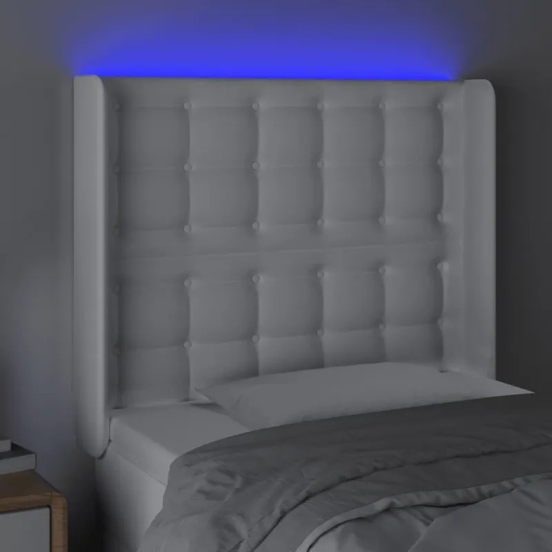 Galvūgalis su LED, baltos spalvos, 93x16x118/128 cm