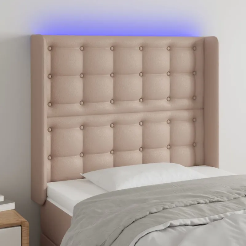 Galvūgalis su LED, kapučino spalvos, 93x16x118/128cm