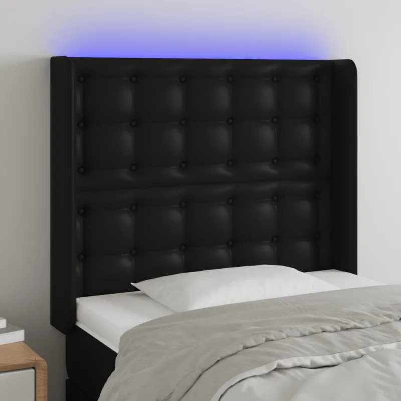Galvūgalis su LED, juodos spalvos, 103x16x118/128 cm