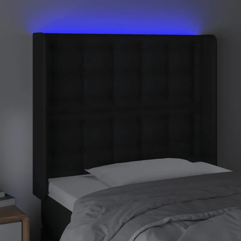 Galvūgalis su LED, juodos spalvos, 103x16x118/128 cm