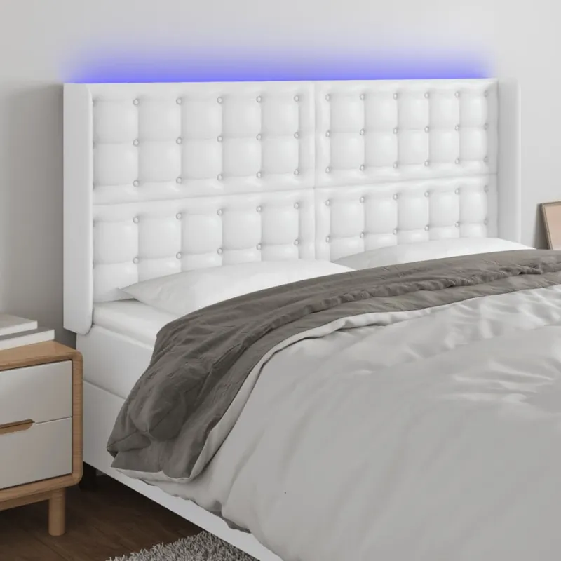 Galvūgalis su LED, baltos spalvos, 163x16x118/128 cm