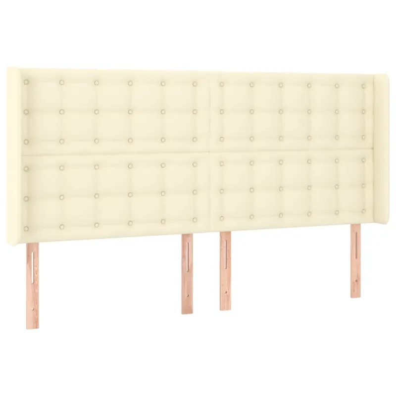 Galvūgalis su LED, kreminės spalvos, 163x16x118/128 cm