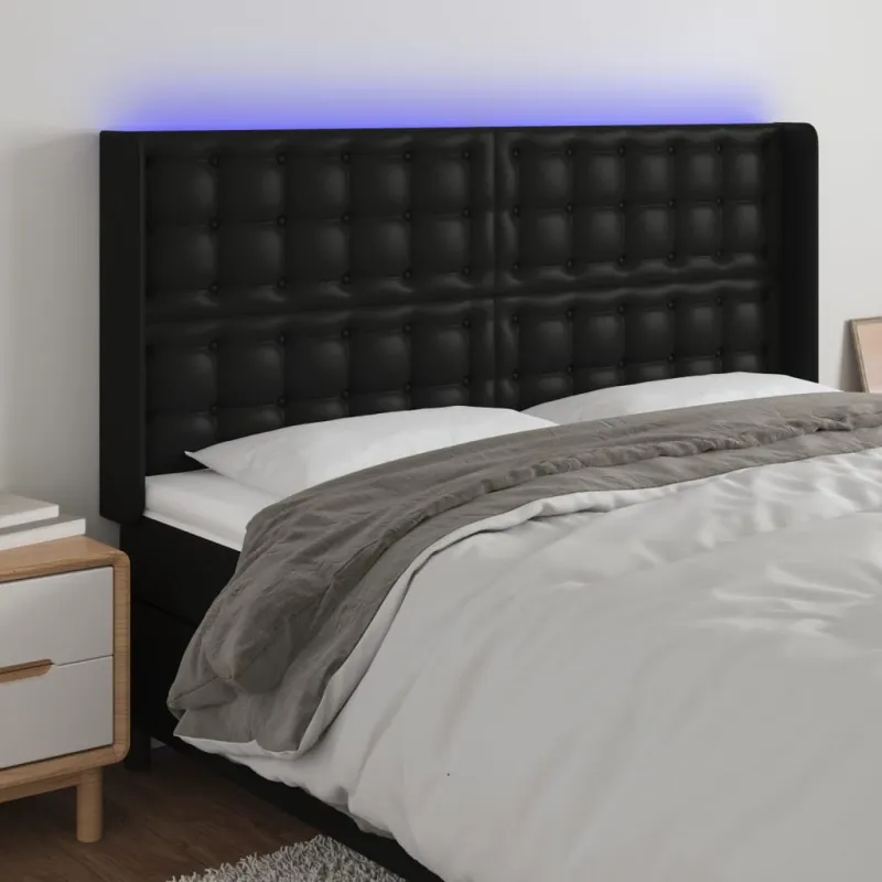 Galvūgalis su LED, juodos spalvos, 183x16x118/128 cm