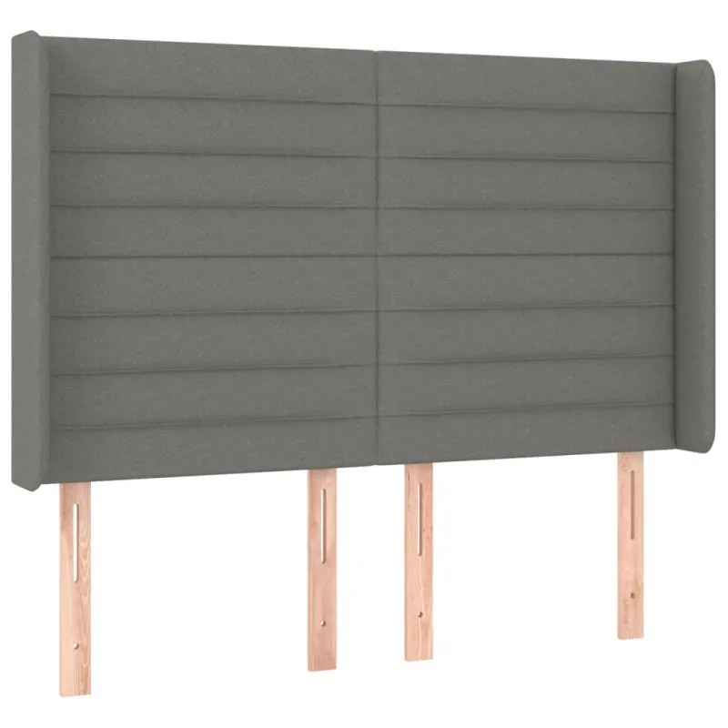 Galvūgalis su LED, tamsiai pilkas, 147x16x118/128cm, audinys