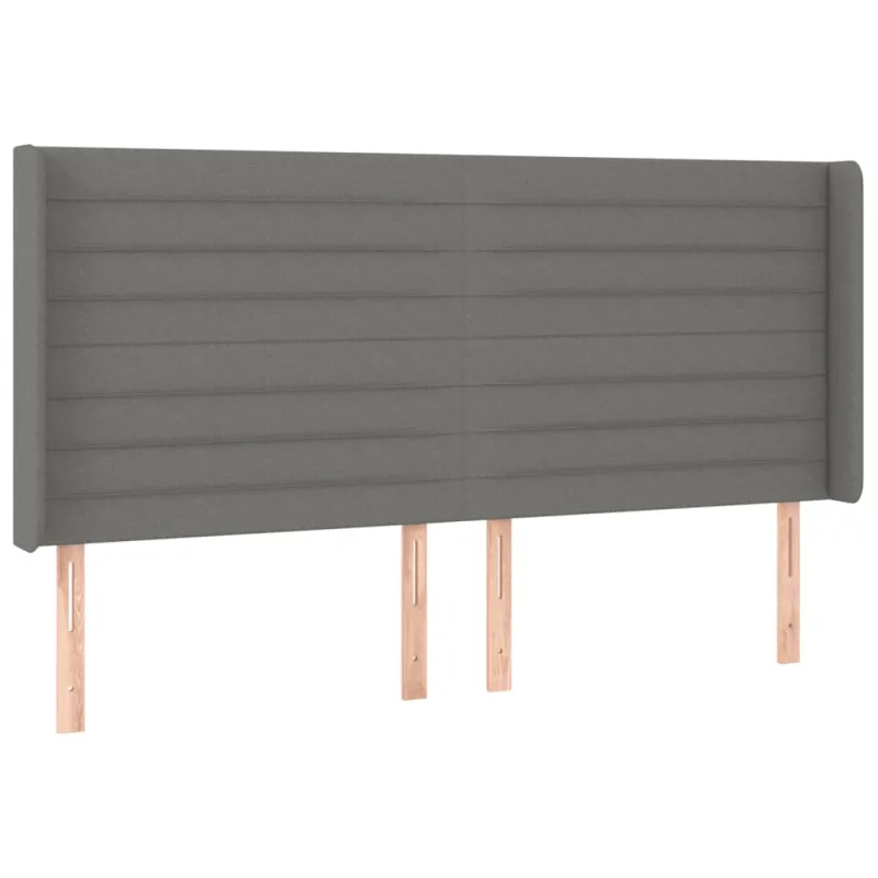 Galvūgalis su LED, tamsiai pilkas, 163x16x118/128cm, audinys