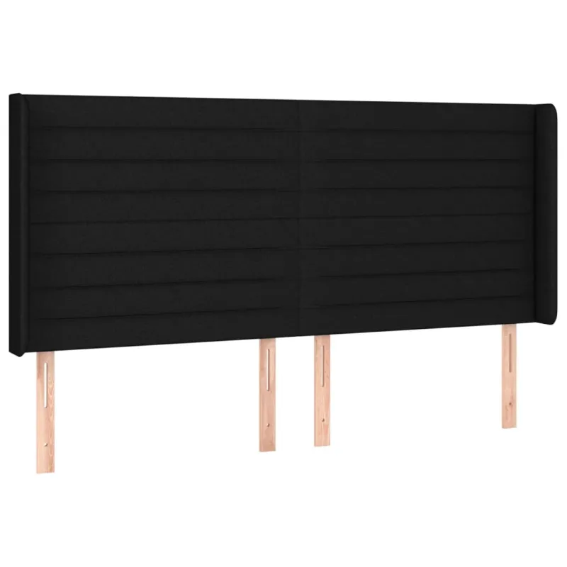 Galvūgalis su LED, juodos spalvos, 163x16x118/128cm, audinys
