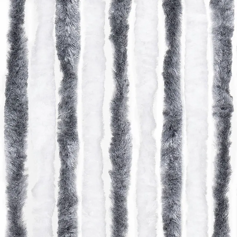 Užuolaida nuo vabzdžių, pilka ir balta, 90x220 cm, šenilis