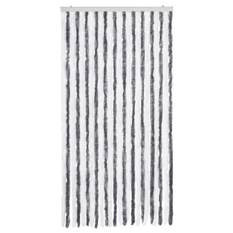 Užuolaida nuo vabzdžių, pilka ir balta, 100x220 cm, šenilis