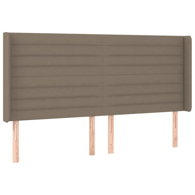 Galvūgalis su LED, taupe spalvos, 183x16x118/128cm, audinys