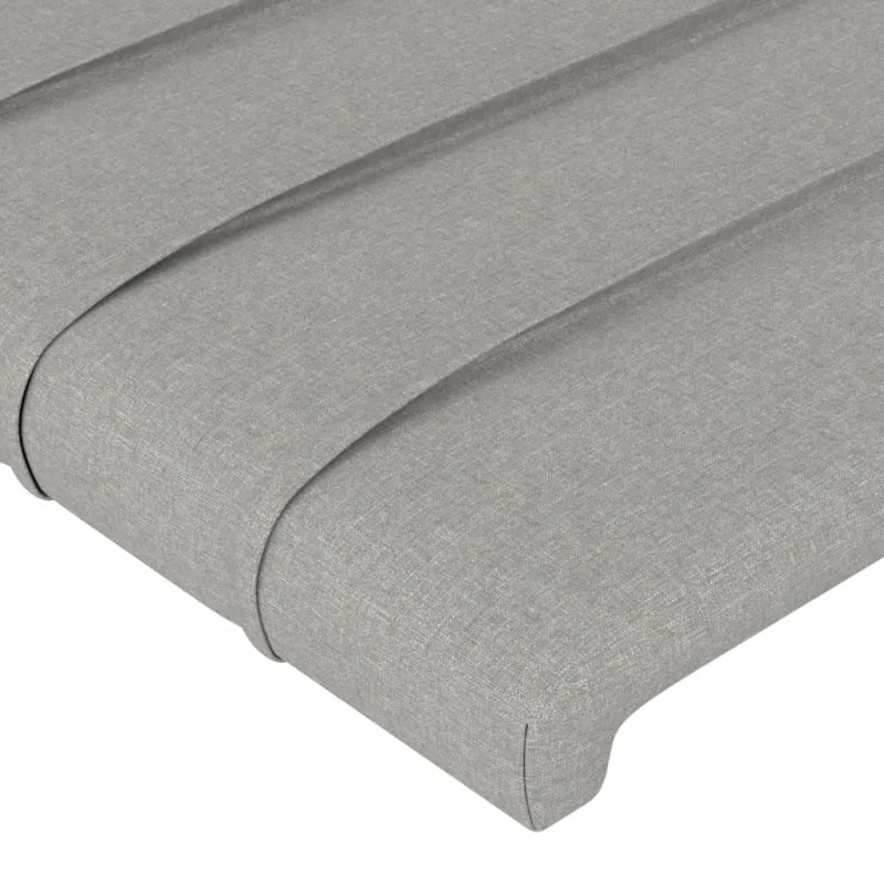 Galvūgalis su LED, šviesiai pilkas, 203x16x118/128cm, audinys