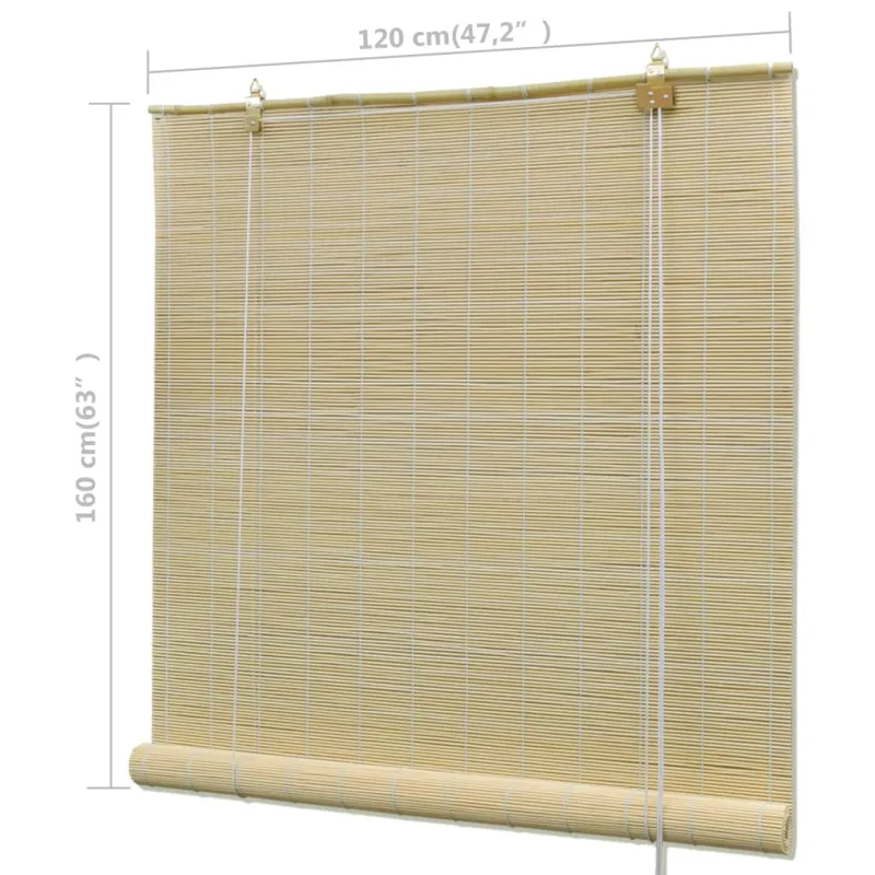 Roletas, 120x160cm, natūralus bambukas