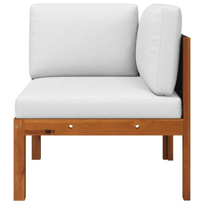 Kampinė sodo sofa su pagalvėlėmis, akacijos mediena ir virvė