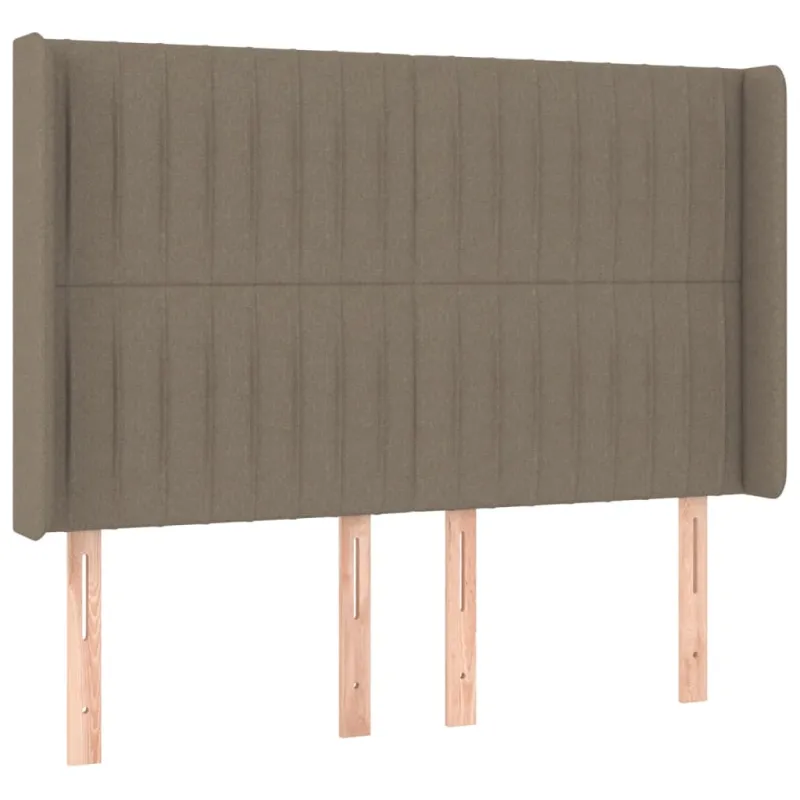 Galvūgalis su LED, taupe spalvos, 147x16x118/128cm, audinys