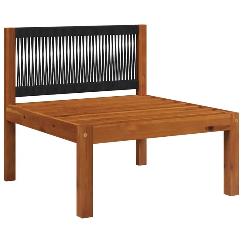 Sodo vidurinė sofa su pagalvėlėmis, akacijos mediena ir virvė