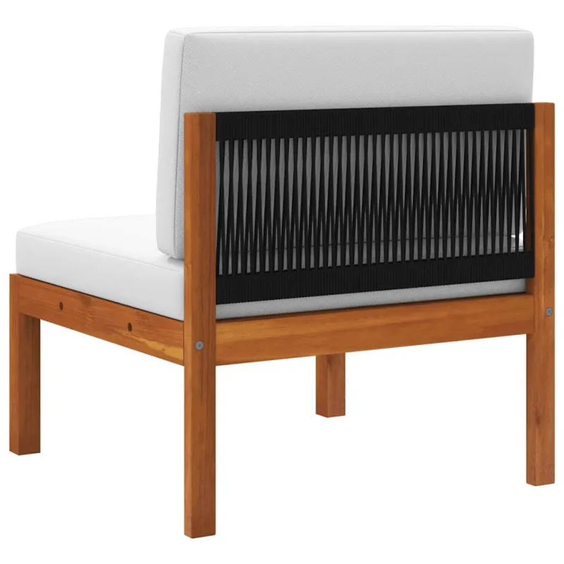 Sodo vidurinė sofa su pagalvėlėmis, akacijos mediena ir virvė
