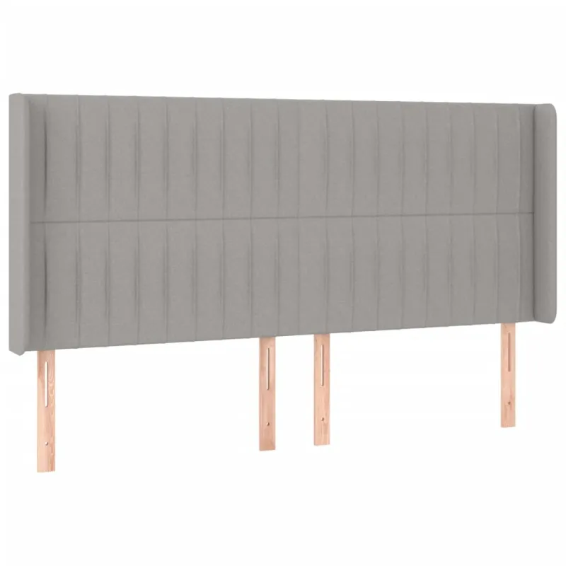 Galvūgalis su LED, šviesiai pilkas, 163x16x118/128cm, audinys