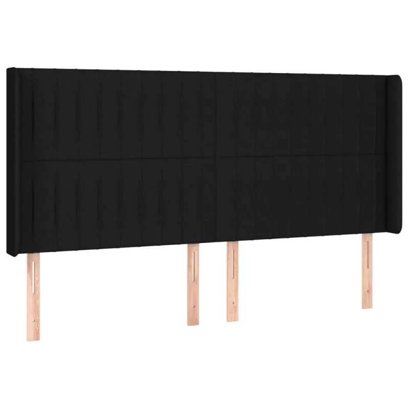 Galvūgalis su LED, juodos spalvos, 163x16x118/128cm, audinys