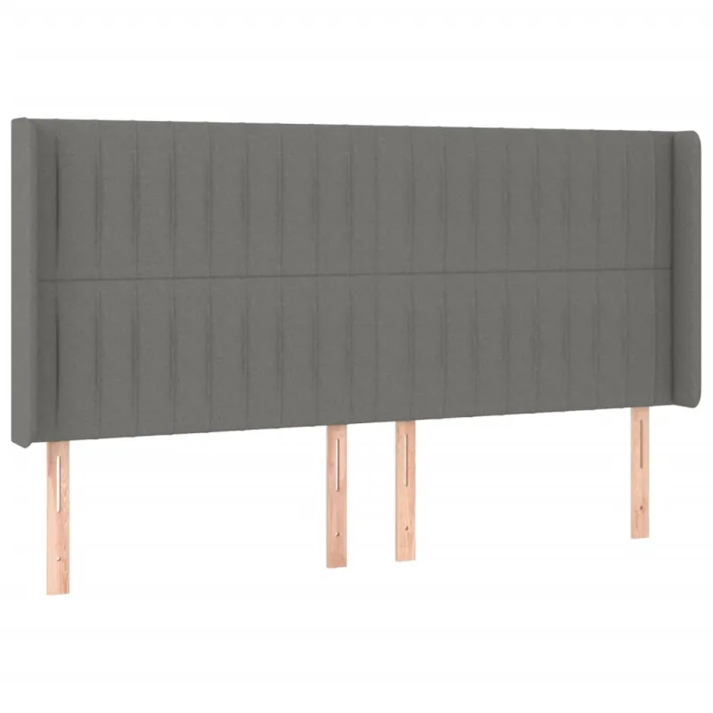 Galvūgalis su LED, tamsiai pilkas, 203x16x118/128cm, audinys
