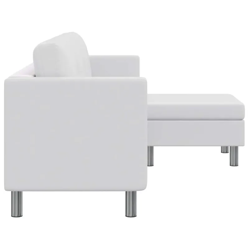 Sofa, trivietė, dirbtinė oda, balta