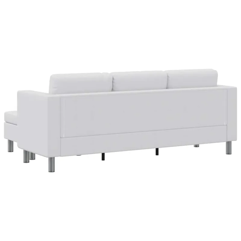 Sofa, trivietė, dirbtinė oda, balta