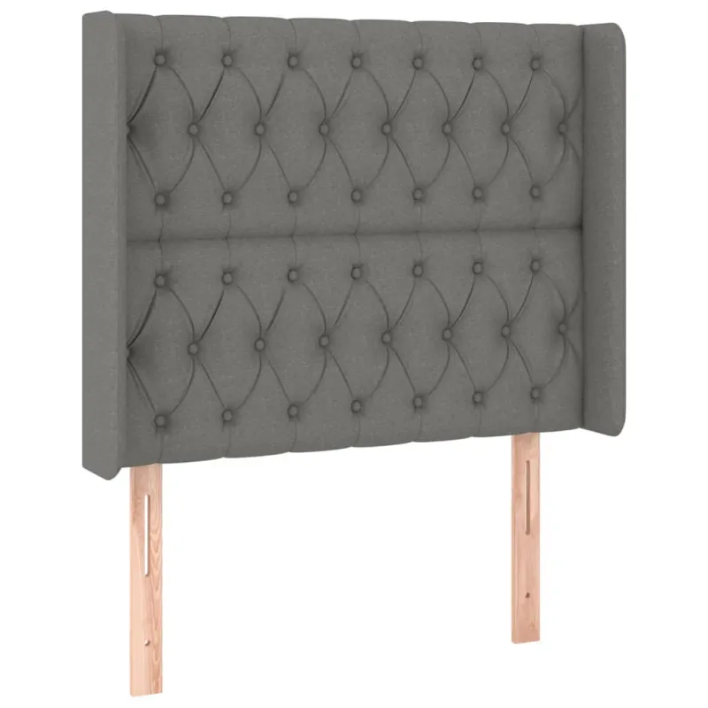 Galvūgalis su LED, tamsiai pilkas, 93x16x118/128cm, audinys