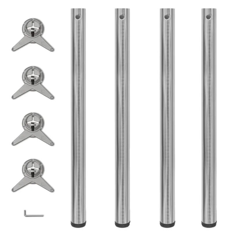 Reguliuojamo aukščio stalo kojos, 4vnt., šlifuoto nikelio, 870mm